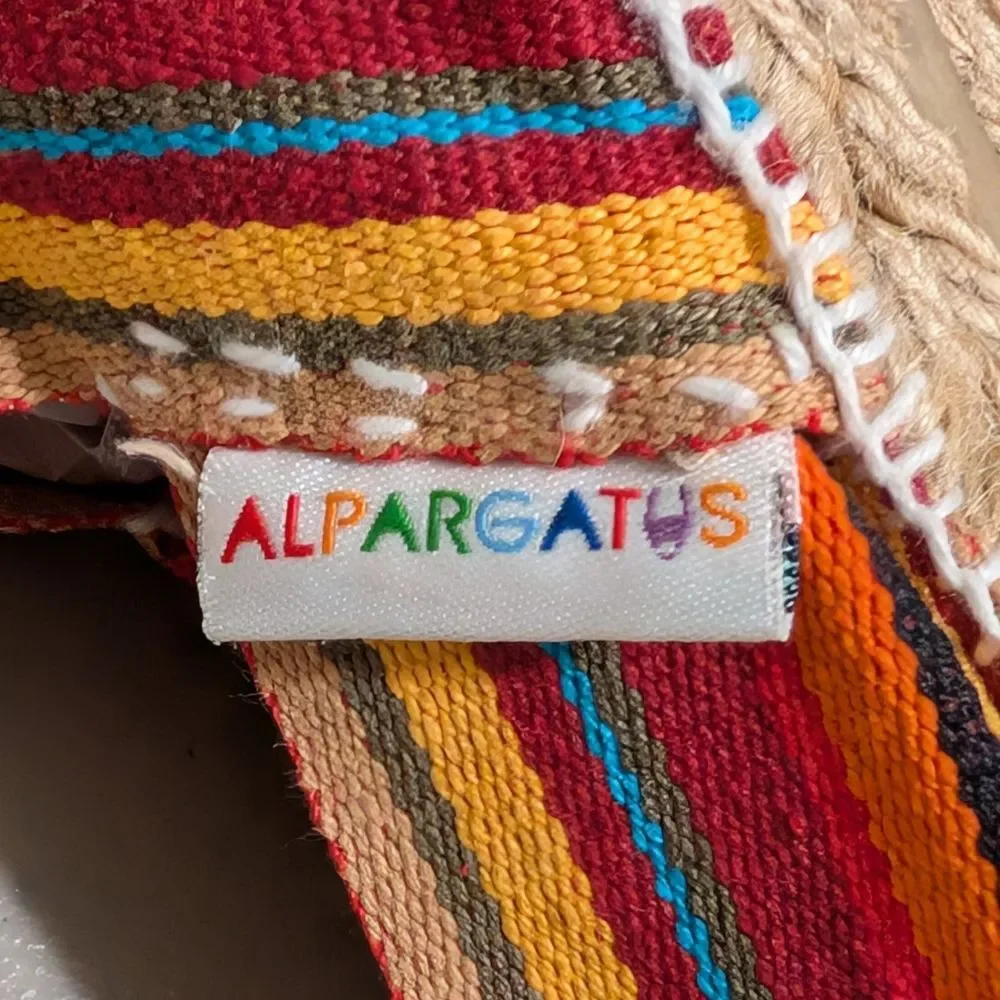 Alpargatus multi-color rainbow striped Espadrille cotton canvas Spain beachy 35
